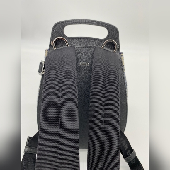 SOLD!!!Christian Dior Jacquard HOMME Oblique Calfskin Mini Saddle Backpack - Picture 15 of 15